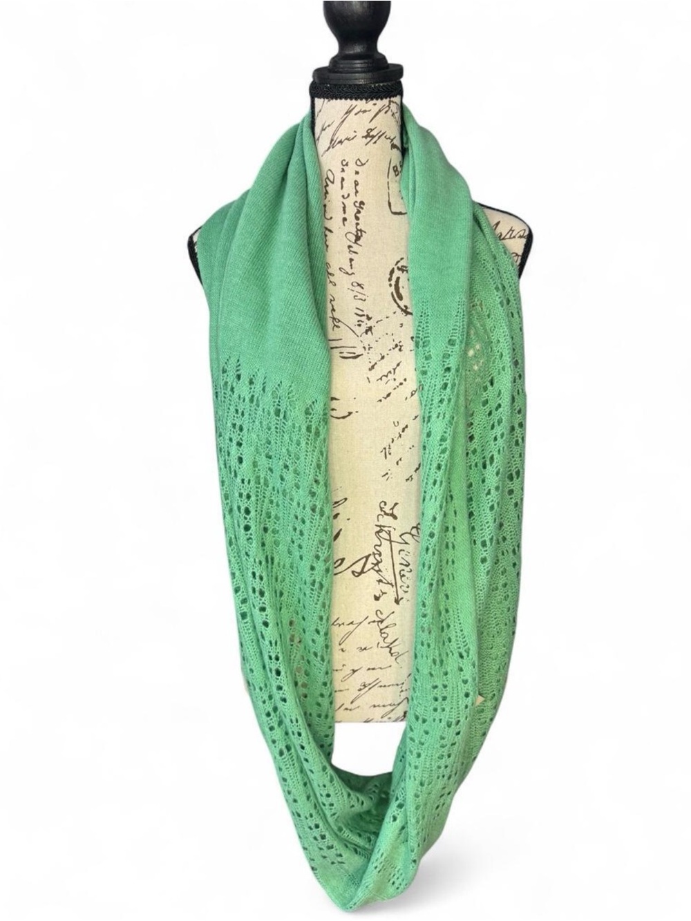 Light Green Knit Infinity Scarf - Unbranded